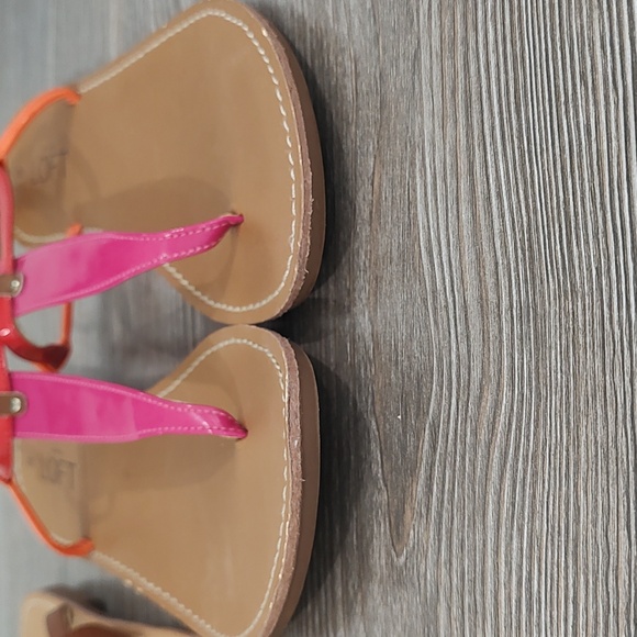 2 For 1 Ann Taylor LOFT Sandals New Brown Flip Flops Pink Orange Red Sandals 6 - Picture 12 of 15
